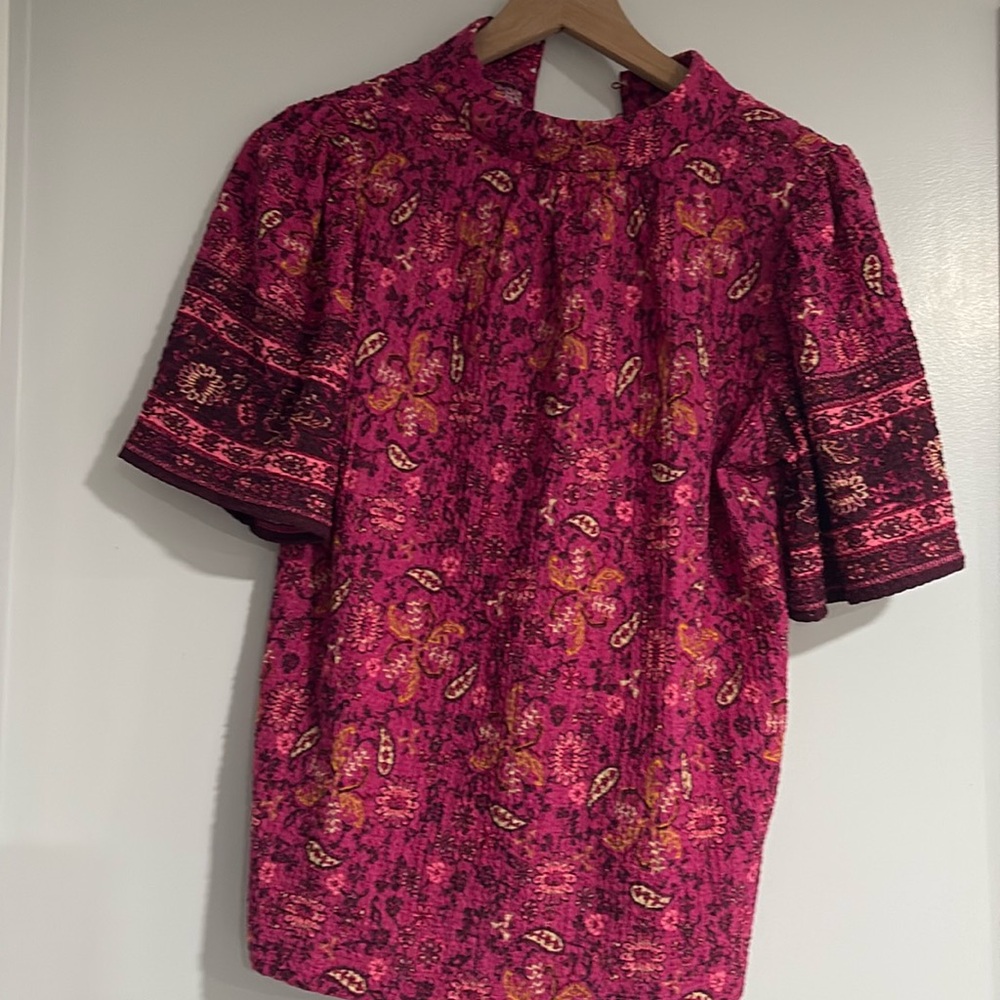Loft size xs pink floral blouse